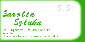 sarolta szluka business card